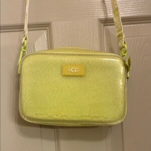 UGG Lime Yellow Shearling Crossbody Bag